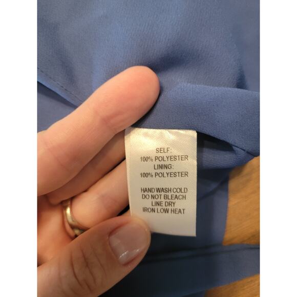 Lulus Manhattan Moment Blue Ruffle Midi Wrap Dress Women’s S High Low GUC - Picture 7 of 11